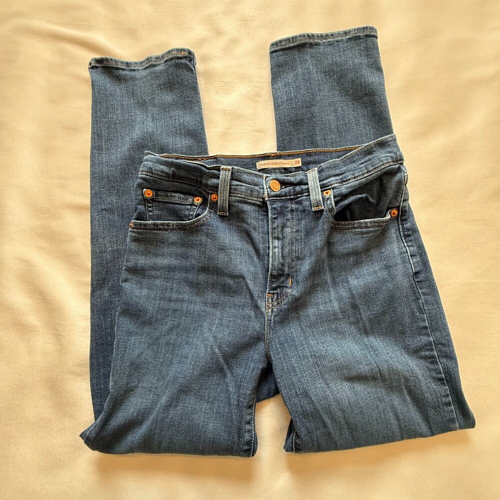Women's High Rise Straight Leg Lei's Jeans Sz W29 x L30 Stretch - Picture 1 of 5